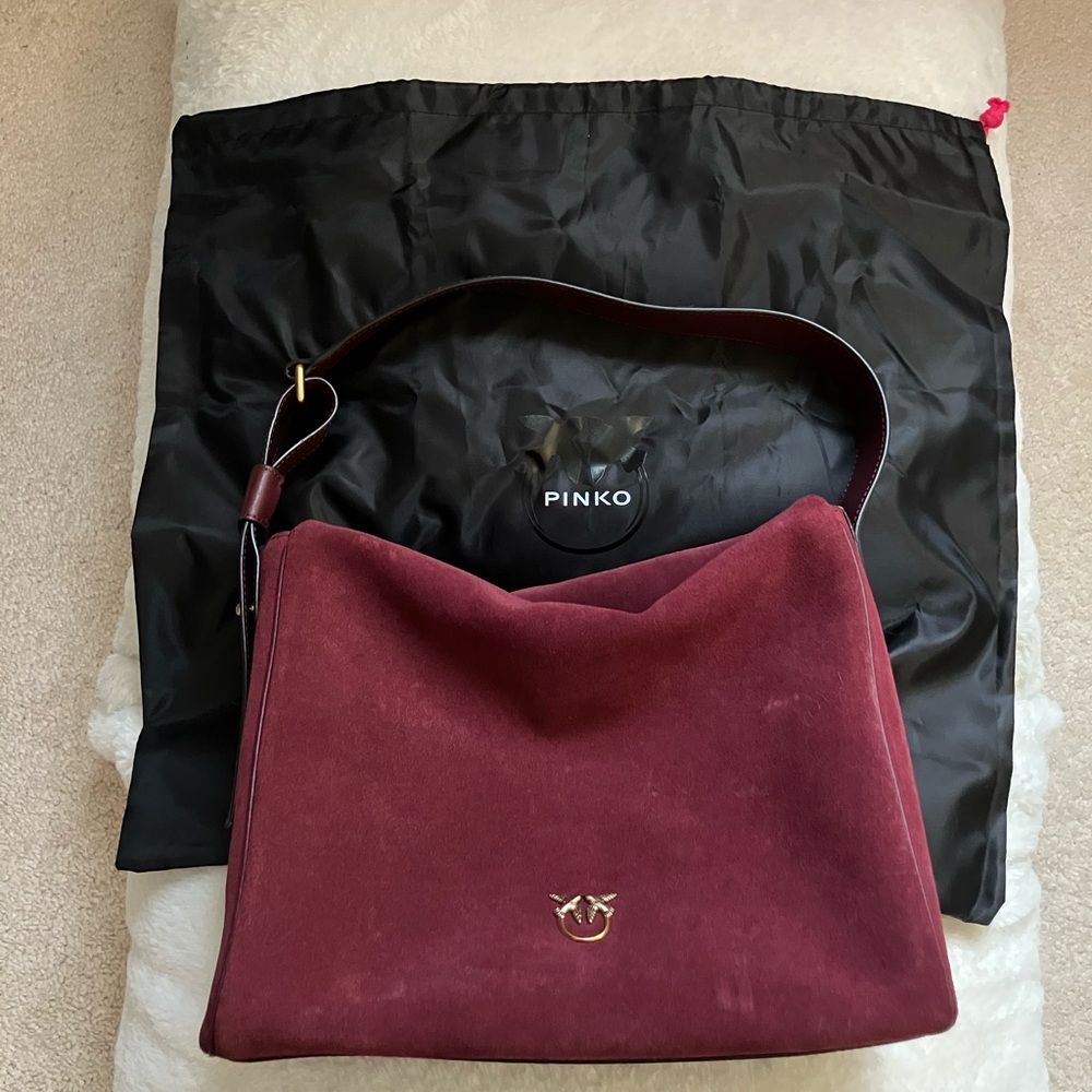 Pinko Maroon/Burgundy Hobo Bag With Dust Bag - Picture 3 of 10